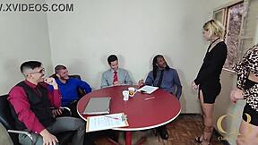 office gone mad slutty trailer, banging bareback with big black cocks and double penetration