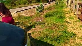 milf shows natural tits and ass outdoors in cancun mexico street flashing