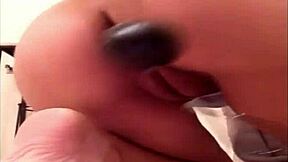 i inserted three big black butt plugs into my ass