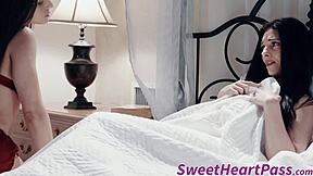 Milf Seduces Young 18+ Lesbian Babe, Smashes with Strapon