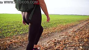 I watch milf in black tights teasing her butt