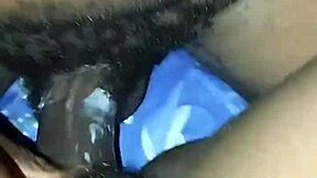 hairy creamy ebony college student fucking with boyfriend. is it wet?