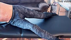 stretching and compression pants on massage table hd short version