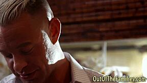 Stepdaughter teen tugs and sucks big monster cock with cum in mouth.