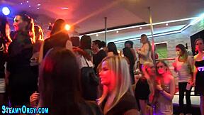Teen Amateurs Deliver Intense CFNM Blowjobs in Night Club
