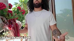 Curvy Jenna Starr bent over in kitchen for deepthroat and doggystyle fucking