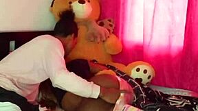 Surprising my stepsister in her room passionately