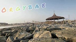 Couple's Voyeur Fun At Public Bar And Beach