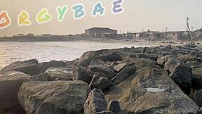 Couple's Voyeur Fun At Public Bar And Beach