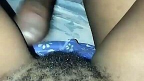 hairy creamy ebony college student fucking with boyfriend. is it wet?