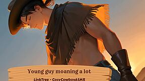 Is this young guy moaning from intense pleasure?