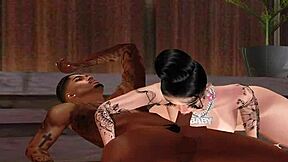 girl blowing off merxyrs on imvu