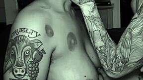 dom dyke spits in sub stud's mouth lesbian spit play rough kissing tattooed queer couple