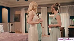 we are all licking the brides pussy to become maid of honor