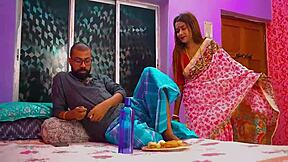 beautiful hot desi wife seducing husband with romantic sex on anniversary in hindi, licking and fucking deeply