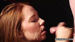 Sexy Idol Gets Cumshot On Her Face Swallowing All The Spunk