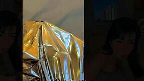 trying on sexy outfits in the public store fitting room