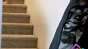 stepmom london rose caught stepson spying in the kitchen