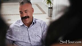 Twin sisters seduce family in intense taboo threesome