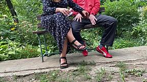 Curvy Mother-in-Law Receives Outdoor Cumshot