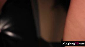 bombastic muse miranda nicole in fancy lingerie spreading her long legs