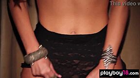 bombastic muse miranda nicole in fancy lingerie spreading her long legs