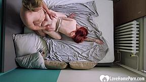 gorgeous redhead gets fucked in doggy and reverse cowgirl positions