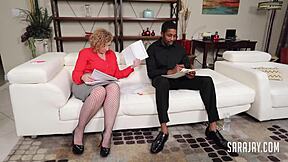 Is Naughty Nymphomaniac Sara Jay Sucking and Riding That Rock Hard Cock?