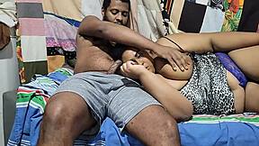 Stepmother Lies on Stepdaughter's Lap for Intense Creampie