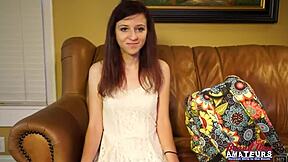 Petite Brunette Coed Katie Walls Sucks A Big Cock And Gets Her Twat Fucked.