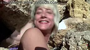 Blonde Feels Pervy On Beach, Deepthroats And Tries Anal Hardcore