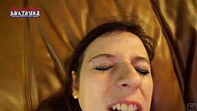 Petite Brunette Coed Katie Walls Sucks A Big Cock And Gets Her Twat Fucked.