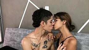 Puta Flaca Sucking Cock in the Bathroom