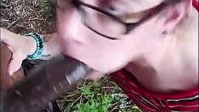 I am the nasty white slut sucking big black cock outside bbc