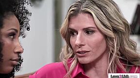 busty milf stepmom lets ebony stepdaughter lick shaved pussy