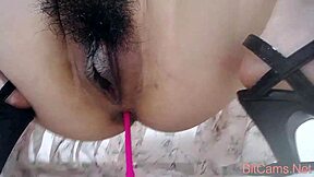 quarantine girl masturbates hairy pussy on webcam