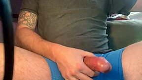 solo stroking session leading to intense cumshot