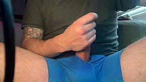 solo stroking session leading to intense cumshot