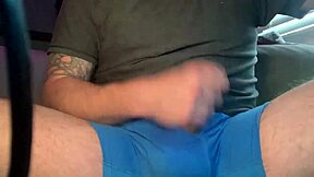solo stroking session leading to intense cumshot