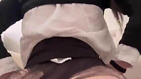 petite wednesday addams big round ass bouncing on a big dildo