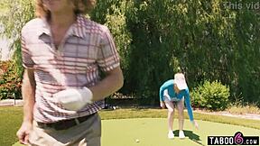 golf lessons for milf from two shemales who joined club swinger