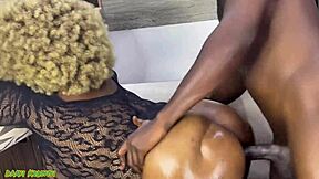 Wet kitchen encounter with stepfather's big black cock while water runs