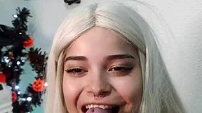 Intense Blowjob Lost Control, Cum in Witch's Mouth