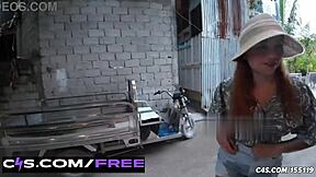 teen marina loses control while walking and wets her jeans