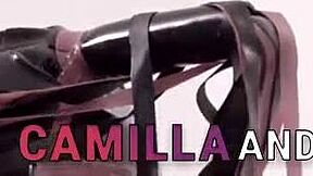 Shemale in latex says, I'm banging my boy