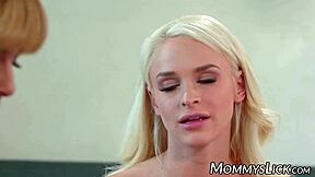 Milf Seduced by Stepdaughter into Erotic Lesbian Sex with Scissoring and Muff Diving