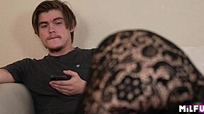 i, a mature cougar, seduces my boyfrinds son with big tits riding rough