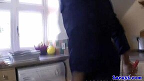 Classy british MILF's ass gets POUNDED hard by the plumber.