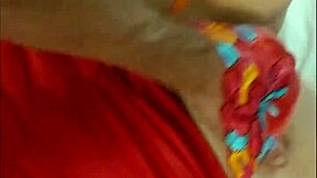 french amateur in satin red dress red panties garter belt heels stockings deepthroat cowgirl doggystyle panty job pov dirty talk