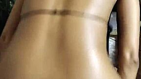 Husband Couldn't Resist, Placed His Hairy Wife To Sit For Ass Worship